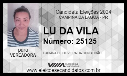 Candidato LU DA VILA 2024 - CAMPINA DA LAGOA - Eleições