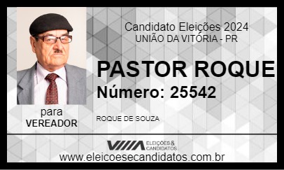 Candidato PASTOR ROQUE 2024 - UNIÃO DA VITÓRIA - Eleições