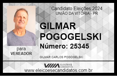 Candidato GILMAR POGOGELSKI 2024 - UNIÃO DA VITÓRIA - Eleições