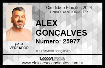 Candidato ALEX GONÇALVES 2024 - UNIÃO DA VITÓRIA - Eleições