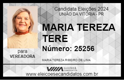 Candidato MARIA TEREZA TERE 2024 - UNIÃO DA VITÓRIA - Eleições