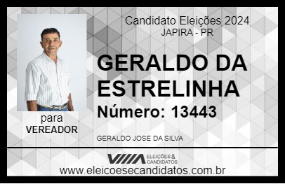 Candidato GERALDO DA ESTRELINHA 2024 - JAPIRA - Eleições