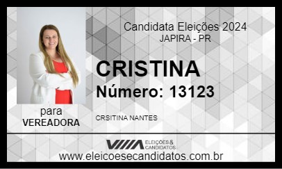 Candidato CRISTINA 2024 - JAPIRA - Eleições