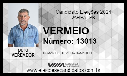 Candidato VERMEIO 2024 - JAPIRA - Eleições