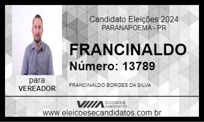 Candidato FRANCINALDO 2024 - PARANAPOEMA - Eleições