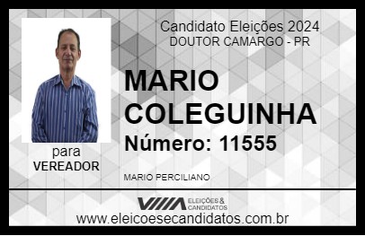 Candidato MARIO COLEGUINHA 2024 - DOUTOR CAMARGO - Eleições