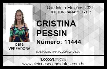 Candidato CRISTINA PESSIN 2024 - DOUTOR CAMARGO - Eleições