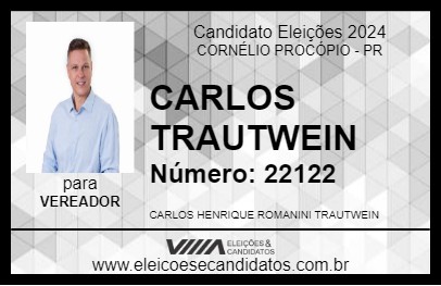 Candidato CARLOS TRAUTWEIN 2024 - CORNÉLIO PROCÓPIO - Eleições