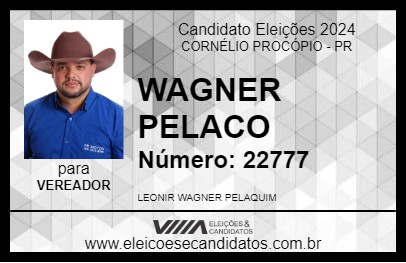 Candidato WAGNER PELACO 2024 - CORNÉLIO PROCÓPIO - Eleições