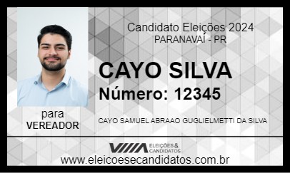 Candidato CAYO SILVA 2024 - PARANAVAÍ - Eleições