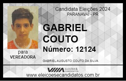 Candidato GABRIEL COUTO 2024 - PARANAVAÍ - Eleições