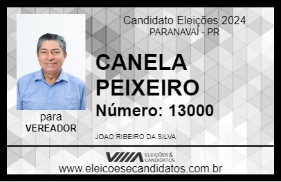 Candidato CANELA PEIXEIRO 2024 - PARANAVAÍ - Eleições