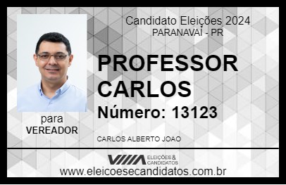 Candidato PROFESSOR CARLOS 2024 - PARANAVAÍ - Eleições