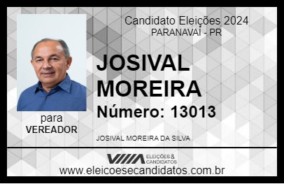 Candidato JOSIVAL MOREIRA 2024 - PARANAVAÍ - Eleições