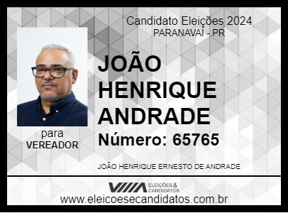 Candidato JOÃO HENRIQUE ANDRADE 2024 - PARANAVAÍ - Eleições