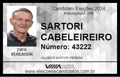 Candidato SARTORI CABELEIREIRO 2024 - PARANAVAÍ - Eleições