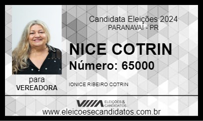 Candidato NICE COTRIN 2024 - PARANAVAÍ - Eleições