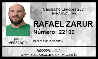 Candidato RAFAEL ZARUR 2024 - PARANAVAÍ - Eleições