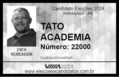 Candidato TATO ACADEMIA 2024 - PARANAVAÍ - Eleições