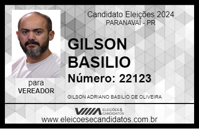 Candidato GILSON BASILIO 2024 - PARANAVAÍ - Eleições