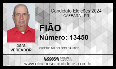 Candidato FIÃO 2024 - CAFEARA - Eleições