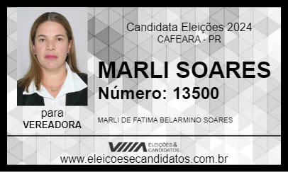 Candidato MARLI SOARES 2024 - CAFEARA - Eleições