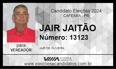 Candidato JAIR JAITÃO 2024 - CAFEARA - Eleições