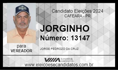 Candidato JORGINHO 2024 - CAFEARA - Eleições