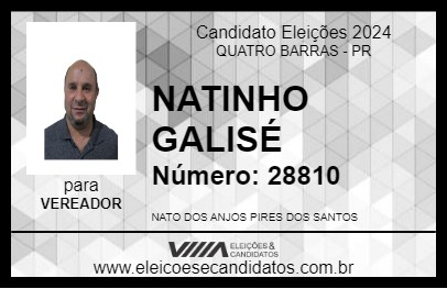 Candidato NATINHO GALISÉ 2024 - QUATRO BARRAS - Eleições