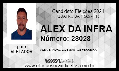 Candidato ALEX DA INFRA 2024 - QUATRO BARRAS - Eleições