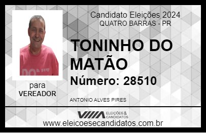 Candidato TONINHO DO MATÃO 2024 - QUATRO BARRAS - Eleições