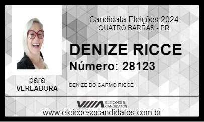 Candidato DENIZE RICCE 2024 - QUATRO BARRAS - Eleições