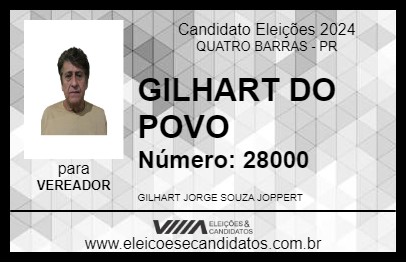 Candidato GILHART DO POVO 2024 - QUATRO BARRAS - Eleições