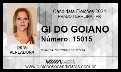 Candidato GI DO GOIANO 2024 - PRADO FERREIRA - Eleições