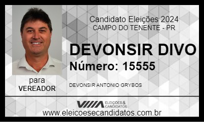 Candidato DEVONSIR DIVO 2024 - CAMPO DO TENENTE - Eleições