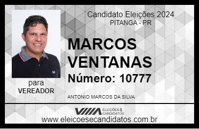 Candidato MARCOS VENTANAS 2024 - PITANGA - Eleições