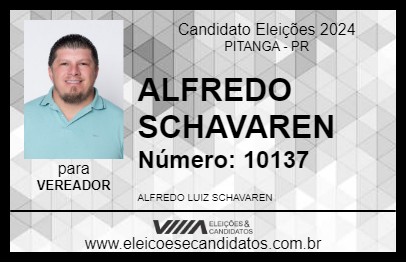 Candidato ALFREDO SCHAVAREN 2024 - PITANGA - Eleições