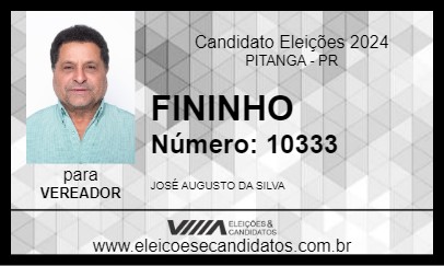 Candidato FININHO 2024 - PITANGA - Eleições