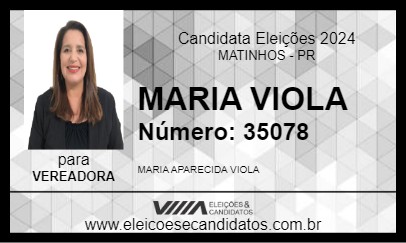 Candidato MARIA VIOLA 2024 - MATINHOS - Eleições