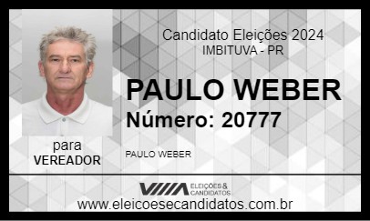 Candidato PAULO WEBER 2024 - IMBITUVA - Eleições