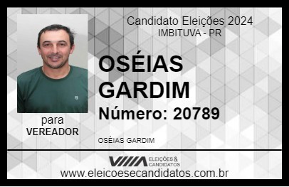 Candidato OSÉIAS GARDIM 2024 - IMBITUVA - Eleições