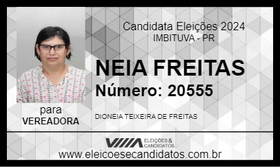 Candidato NEIA FREITAS 2024 - IMBITUVA - Eleições