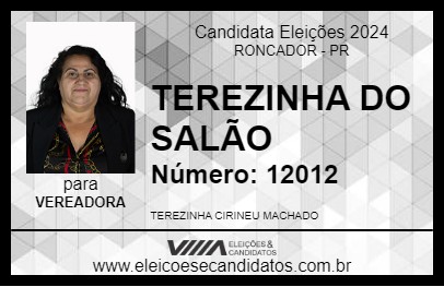 Candidato TEREZINHA DO SALÃO 2024 - RONCADOR - Eleições