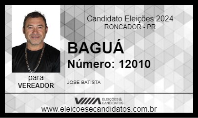 Candidato BAGUÁ 2024 - RONCADOR - Eleições