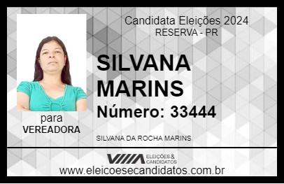 Candidato SILVANA MARINS 2024 - RESERVA - Eleições