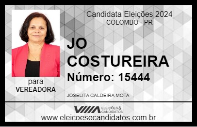 Candidato JO COSTUREIRA 2024 - COLOMBO - Eleições