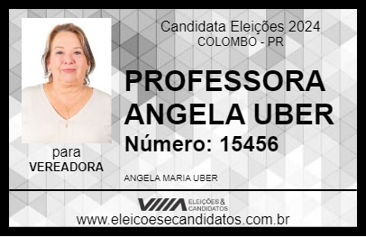 Candidato PROFESSORA ANGELA UBER 2024 - COLOMBO - Eleições