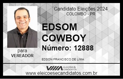 Candidato EDSON COWBOY 2024 - COLOMBO - Eleições