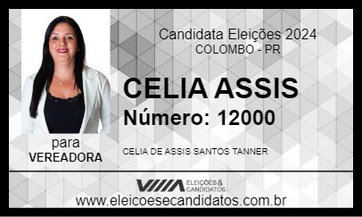 Candidato CELIA ASSIS 2024 - COLOMBO - Eleições