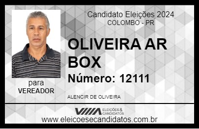 Candidato OLIVEIRA AR BOX 2024 - COLOMBO - Eleições